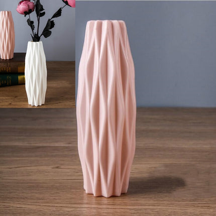 3 PCS Plastic Vase Creative Camellia Decoration Wet and Dry Flower Vase(Pink)-garmade.com