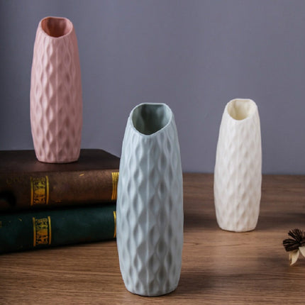 Creative Drop-resistant Plastic Vase Home Table Decoration(Milk White)-garmade.com