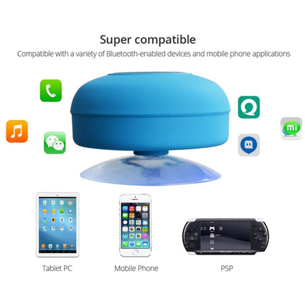 Mini Portable Subwoofer Shower Wireless Waterproof Bluetooth Speaker Handsfree Receive Call Music Suction Mic for iPhone Samsung(Blue)-garmade.com