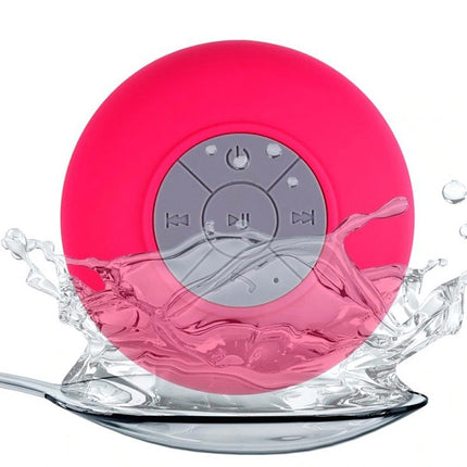 Mini Portable Subwoofer Shower Wireless Waterproof Bluetooth Speaker Handsfree Receive Call Music Suction Mic for iPhone Samsung(Rose)-garmade.com