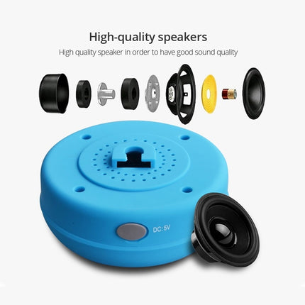 Mini Portable Subwoofer Shower Wireless Waterproof Bluetooth Speaker Handsfree Receive Call Music Suction Mic for iPhone Samsung(White)-garmade.com