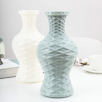 Plastic Vase Dry and Wet Flower Arrangement Container Home Decoration(Milk White)-garmade.com
