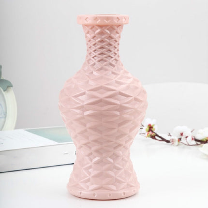 Plastic Vase Dry and Wet Flower Arrangement Container Home Decoration(Pink)-garmade.com