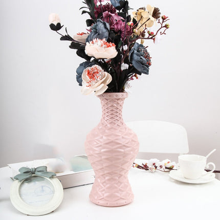 Plastic Vase Dry and Wet Flower Arrangement Container Home Decoration(Pink)-garmade.com