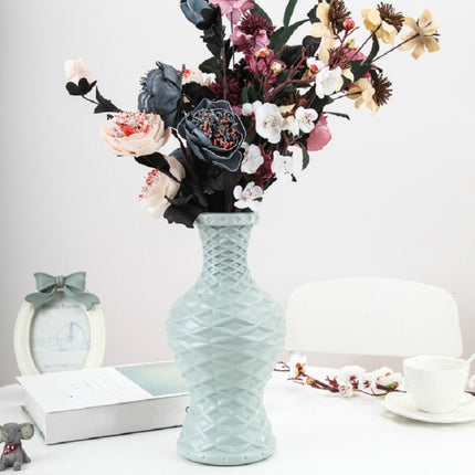 Plastic Vase Dry and Wet Flower Arrangement Container Home Decoration(Blue)-garmade.com