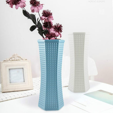 2 PCS Creative Flower Arrangement Home Decoration Wet and Dry Flower Plastic Vase(Milk White)-garmade.com