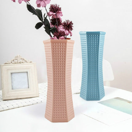 2 PCS Creative Flower Arrangement Home Decoration Wet and Dry Flower Plastic Vase(Pink)-garmade.com