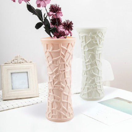 2 PCS Plastic Vase Dry and Wet Flowers Arrangement Container Hydroponic Vase(Milk White)-garmade.com