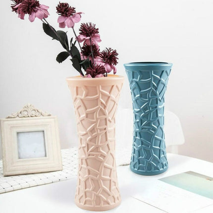 2 PCS Plastic Vase Dry and Wet Flowers Arrangement Container Hydroponic Vase(Blue)-garmade.com