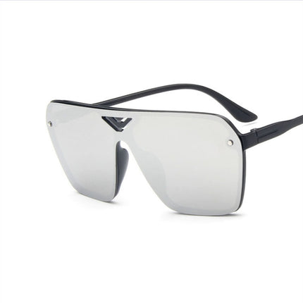 Retro Fashion Sunglasses Men and Women Coloured Lense Sun Glasses(Blue)-garmade.com