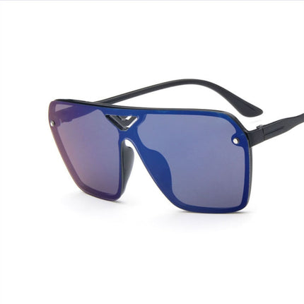 Retro Fashion Sunglasses Men and Women Coloured Lense Sun Glasses(Black+Gray)-garmade.com