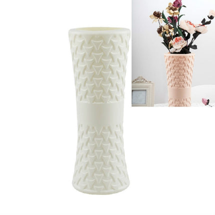 Plastic Vase Dry and wet Flower Arrangement Container Hydroponic Drop-resistant Vase(Milk White)-garmade.com