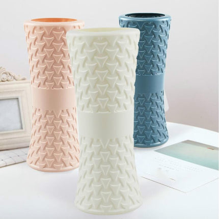 Plastic Vase Dry and wet Flower Arrangement Container Hydroponic Drop-resistant Vase(Pink)-garmade.com