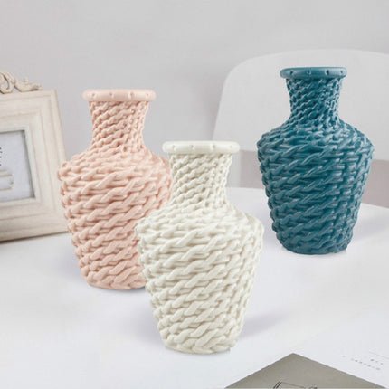 2 PCS Simple Plastic Vase Dry and Wet Flowers Arrangement Container Floral Decoration(Milk White)-garmade.com