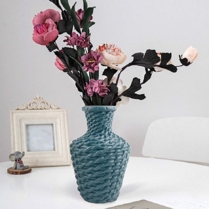 2 PCS Simple Plastic Vase Dry and Wet Flowers Arrangement Container Floral Decoration(Blue)-garmade.com