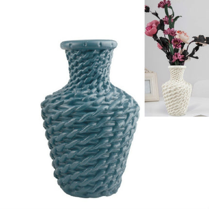 2 PCS Simple Plastic Vase Dry and Wet Flowers Arrangement Container Floral Decoration(Blue)-garmade.com
