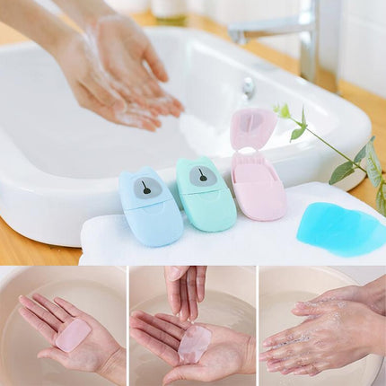 2 PCS Disposable Portable Boxed Soap Papers Hand Washing Convenient For Travel Hiking Outdoor Camping(Green)-garmade.com