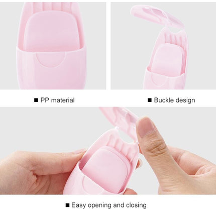 2 PCS Disposable Portable Boxed Soap Papers Hand Washing Convenient For Travel Hiking Outdoor Camping(Pink)-garmade.com