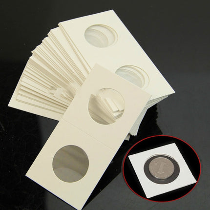 50 PCS / 3 Sets 40mm Diameter Coin Protector Square Coin Collection Paper Clip-garmade.com