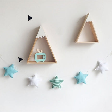 Star Shape Children Room Ornaments Crib Tent Pendants(Stars Green White + Stripes)-garmade.com