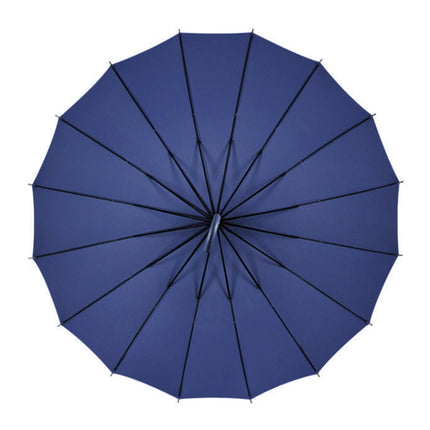 All-weather Umbrella With 16 Bones Enlarged By A Long Handle Straight Pole Umbrella(Blue)-garmade.com