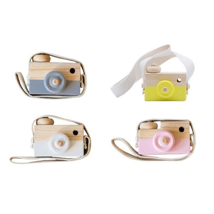 Children Wooden Camera Photography Props Creative Hand Made Toys Photo Props Decorative Ornaments(Yellow)-garmade.com