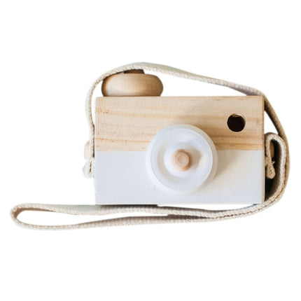 Children Wooden Camera Photography Props Creative Hand Made Toys Photo Props Decorative Ornaments(White)-garmade.com