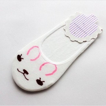 3 Pairs Non-slip Heart Pattern Invisible Socks( Black)-garmade.com