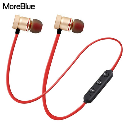 MoreBlue S07 Wireless Bluetooth Earphones Metal Magnetic Stereo Bass Headphones Cordless Sport Headset Earbuds With Microphone(Black)-garmade.com