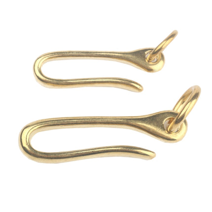 Retro Solid Brass Key Chain Key Ring Belt U Hook Wallet Chain Fish Hook, Length:4.8cm with Copper Rin(Brass)-garmade.com