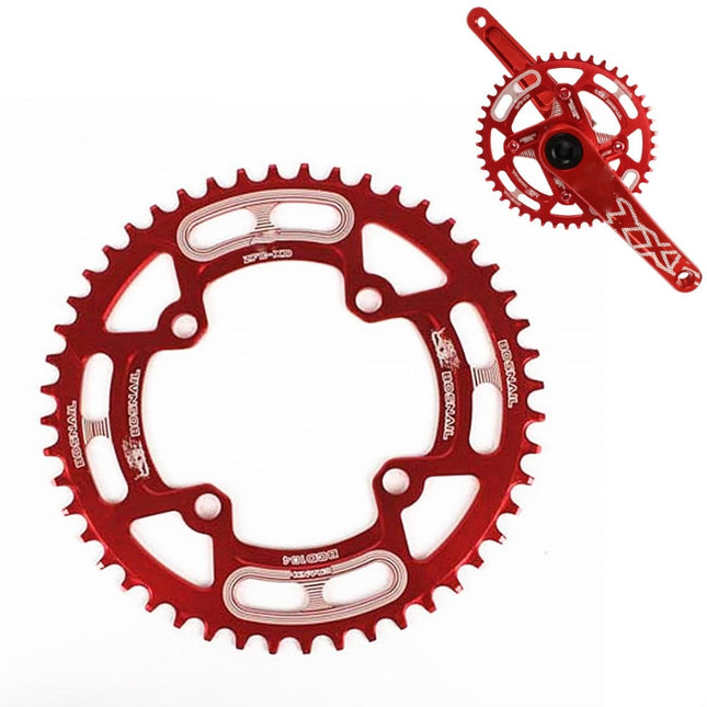 Snail Positive And Negative Tooth Discs Mountain Bike Single Disc Large Tooth Disc 104mm Bcd, Specification:52T(Red)-garmade.com