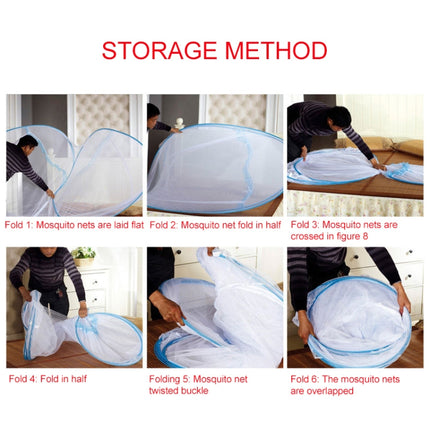 Steel Wire Folding Free Installation Yurt Bottomed Mosquito Net Sidebar Color Random Delivery, Size:120x195 cm-garmade.com