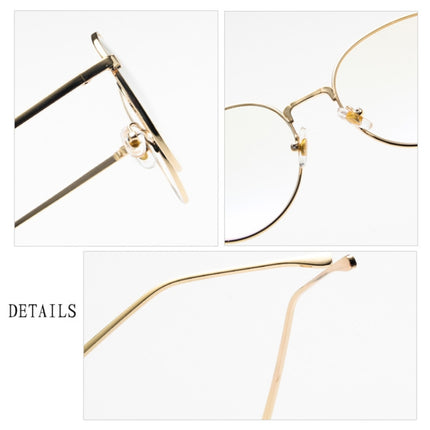 Retro Simple Round Frame Plain Glass Spectacles(Black)-garmade.com