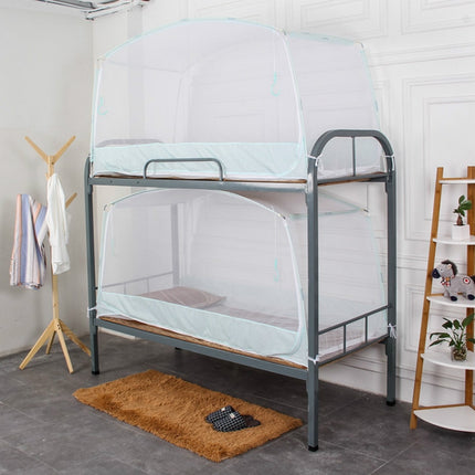 Student Dormitory Single Bed Zipper Square Top Encryption Full Bottom Mosquito Net, Size:No. 2 90x190x95 cm-garmade.com