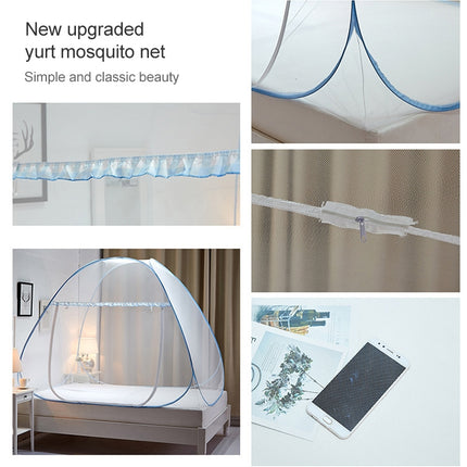 Student Dormitory Free Installation of Zippers and Single Door Mosquito Nets, Size:100x190x100 cm, Color:Encrypted Light Blue-garmade.com