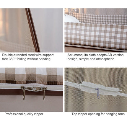 Student Dormitory Free Installation of Zippers and Single Door Mosquito Nets, Size:100x190x100 cm, Color:English Lange Light Brown-garmade.com