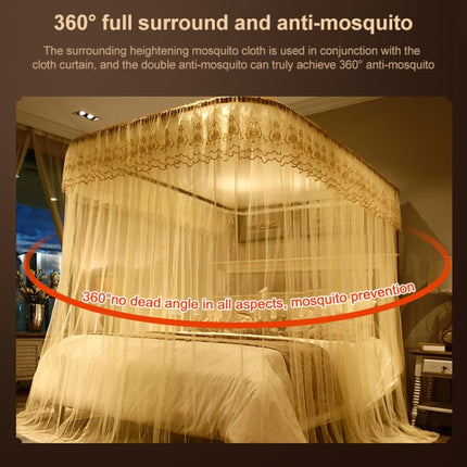 U-shaped Guide Rail Retractable Three-door Mosquito Net, Size:150x200 cm(Jade)-garmade.com