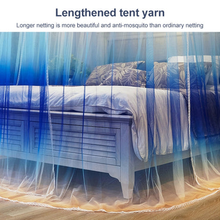 U-shaped Three-door Stainless Steel Tube Floor Retractable Mosquito Net, Size:1.2x2.0 Meters(Gradient Blue)-garmade.com