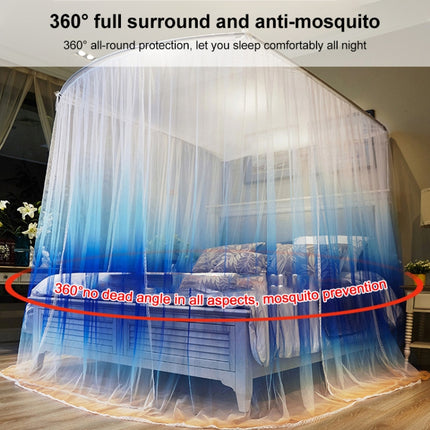 U-shaped Three-door Stainless Steel Tube Floor Retractable Mosquito Net, Size:1.2x2.0 Meters(Gradient Green)-garmade.com