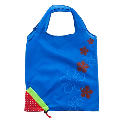 Creative Strawberry Shopping Reusable Folding Reusable Grocery Shopping Bag(DeepBlue)-garmade.com