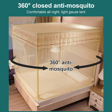 Household Free Installation Thickened Encryption Dustproof Mosquito Net, Size:120x200 cm, Style:Full Bottom(Beige)-garmade.com