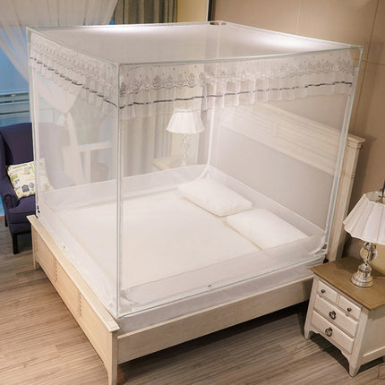 Household Free Installation Thickened Encryption Dustproof Mosquito Net, Size:180x220 cm, Style:Full Bottom(White)-garmade.com