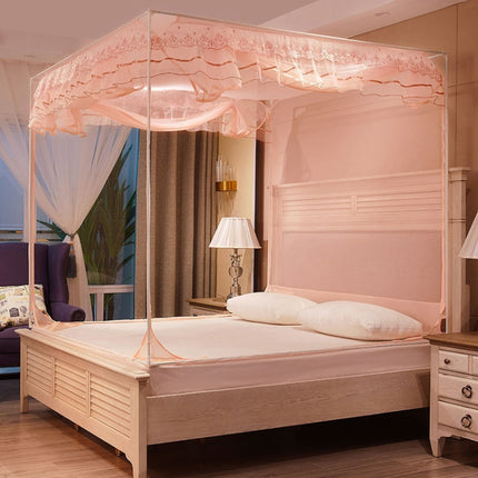 Household Free Installation Thickened Encryption Dustproof Mosquito Net, Size:120x200 cm, Style:Bed Back(Jade)-garmade.com