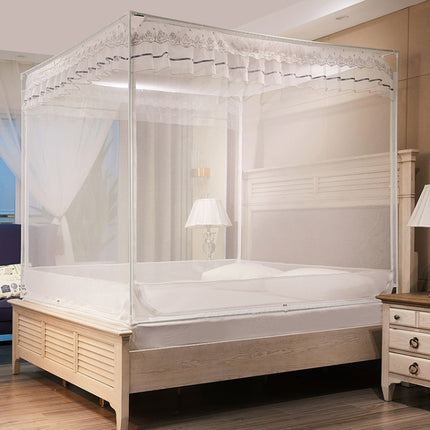 Household Free Installation Thickened Encryption Dustproof Mosquito Net, Size:120x200 cm, Style:Bed Back(White)-garmade.com