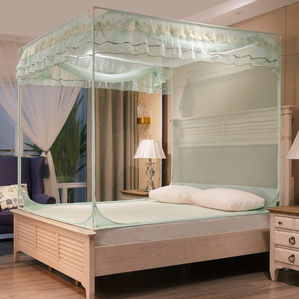 Household Free Installation Thickened Encryption Dustproof Mosquito Net, Size:120x200 cm, Style:Bed Back(Green)-garmade.com