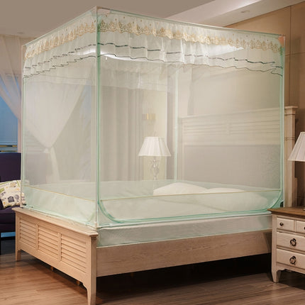 Household Free Installation Thickened Encryption Dustproof Mosquito Net, Size:180x200 cm, Style:Bed Back(Green)-garmade.com