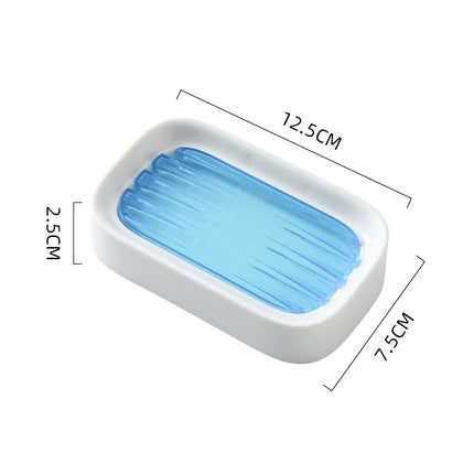 8 PCS Double-layer Drain Soap Box Bathroom Rack(Blue)-garmade.com