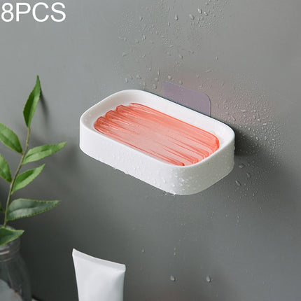 8 PCS Double-layer Drain Soap Box Bathroom Rack(Pink)-garmade.com