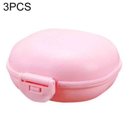 3 PCS Bathroom Dish Plate Case Home Shower Travel Hiking Holder Container Soap Box(pink)-garmade.com