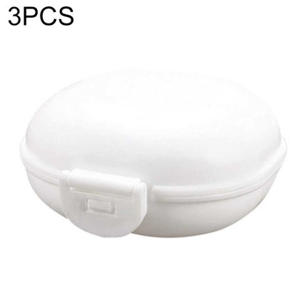 3 PCS Bathroom Dish Plate Case Home Shower Travel Hiking Holder Container Soap Box(white)-garmade.com